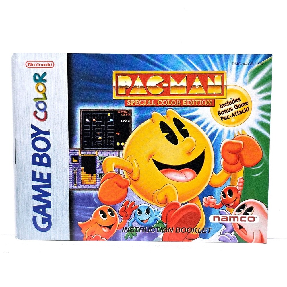 Nintendo Pac-Man Special Color‎ Edition Game Boy Color Manual EUC